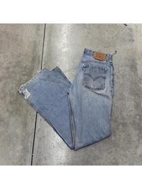 vintage levis 517 boot cut flared leg faded blue jeans size 11 WOMENS